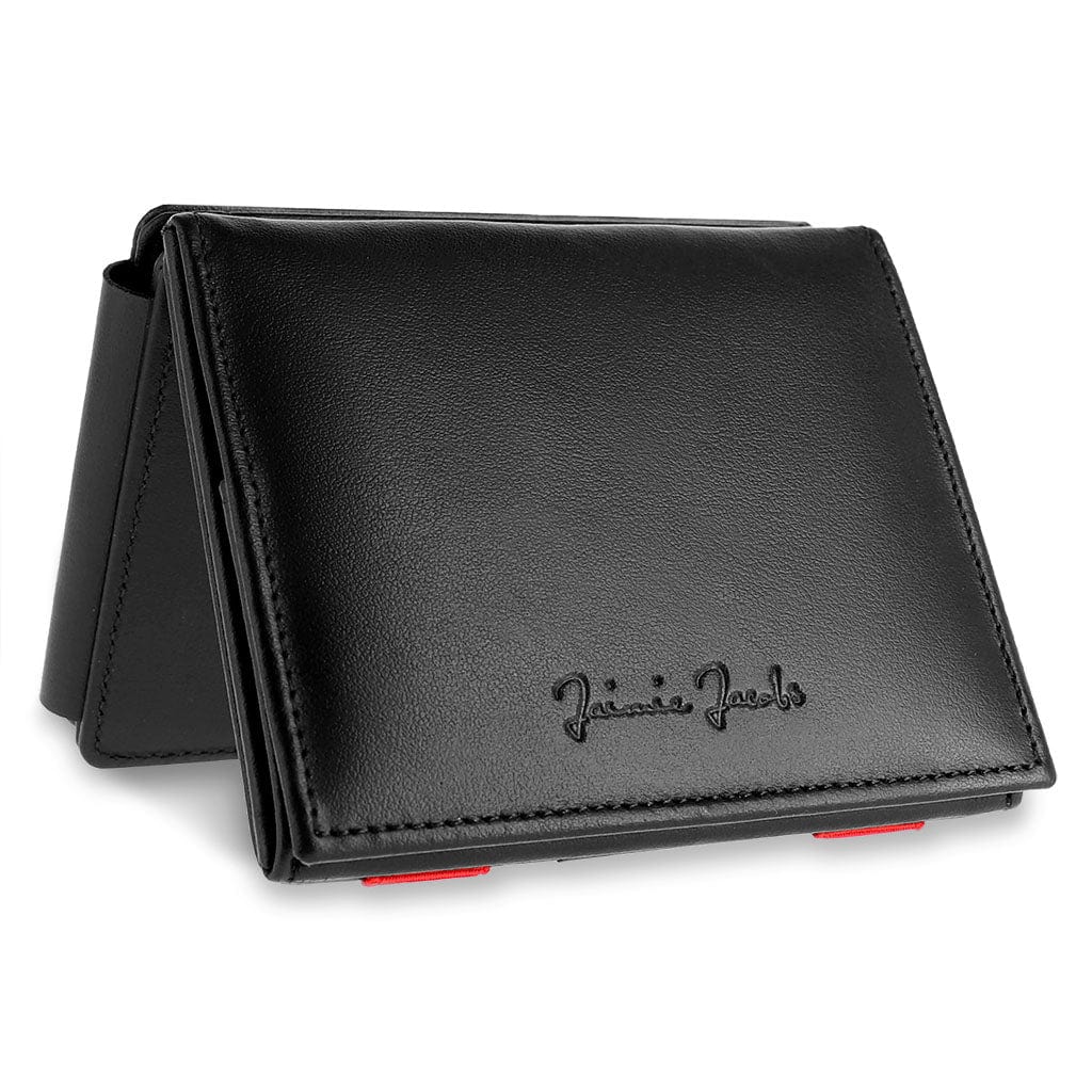 Jaimie Jacobs Geldbeutel Portemonnaie Black with Red Flap Boy XL - Magic Wallet with Coin Pocket Flap Boy XL - Magic Wallet with Coin Pocket 