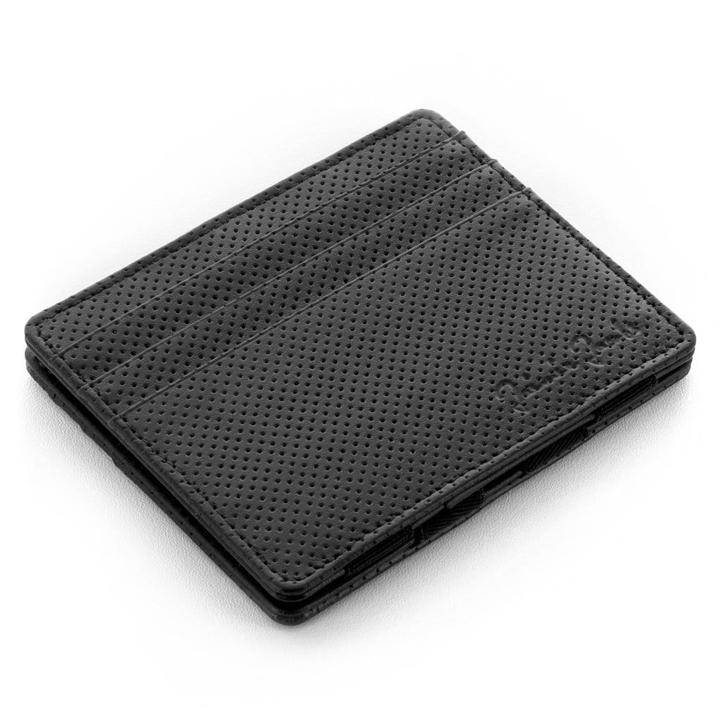 Jaimie Jacobs Geldbeutel Perforated Leather Black Flap Boy Slim Limited Edition - Magic Wallet without Coin Pocket jamy jamie jami jakobs
