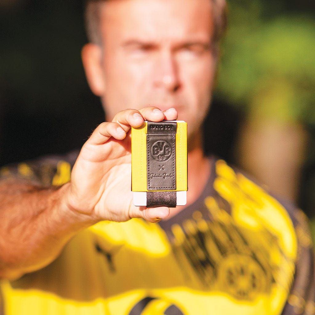 Jaimie Jacobs Geldbeutel Karten Portemonnaie Black with Yellow Nano Boy Pocket Borussia Dortmund Edition - slim wallet with leather coin pocket Nano Boy Pocket Borussia Dortmund slim wallet