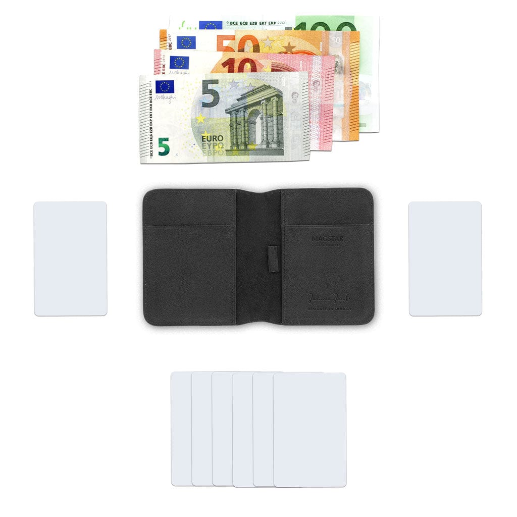 Jaimie Jacobs Geldbeutel Portemonnaie Black Magstar slim wallet without coin pocket Magstar - slim wallet with magnetic closure