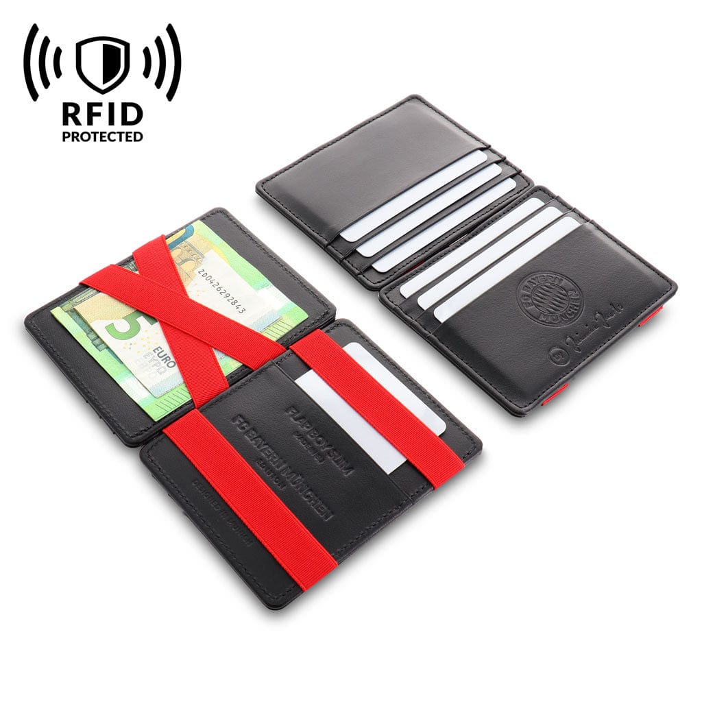 Jaimie Jacobs Geldbeutel Portemonnaie Black with Red Flap Boy Slim FC Bayern München Edition - Magic Wallet without Coin Pocket Flap Boy Slim FC Bayern München Edition Magic Wallet