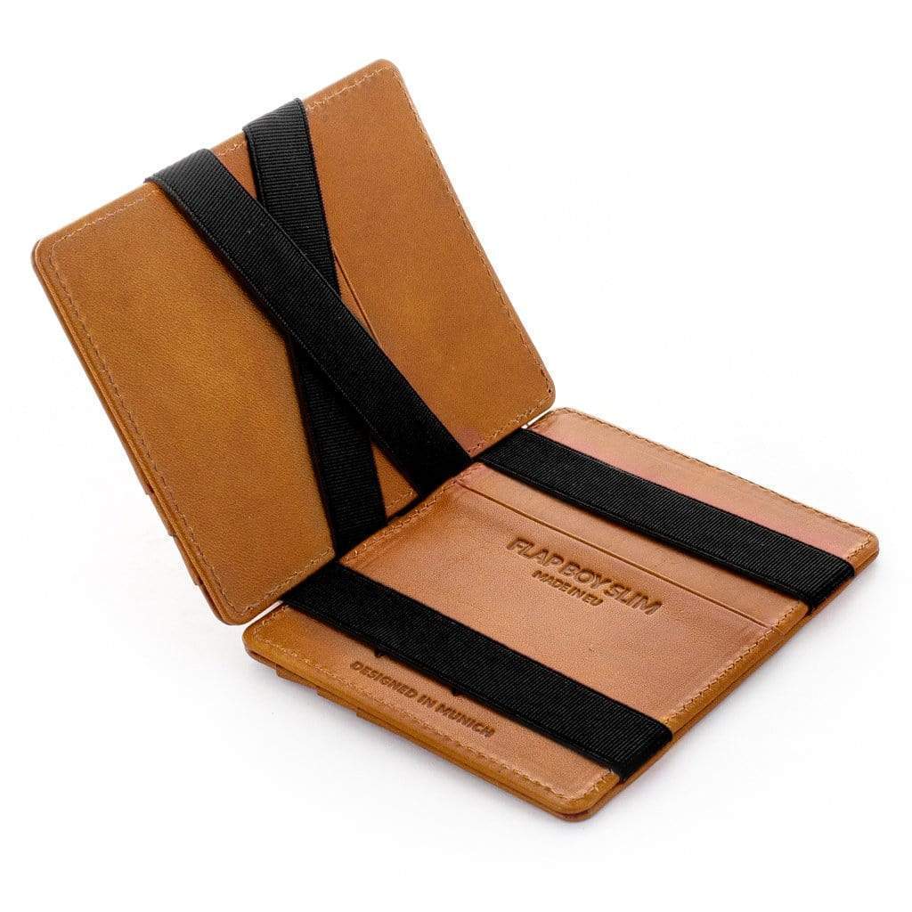 Jaimie Jacobs Geldbeutel Portemonnaie Cognac Flap Boy Slim - Magic Wallet without Coin Pocket Flap Boy Slim Magic Wallet without coin pocket