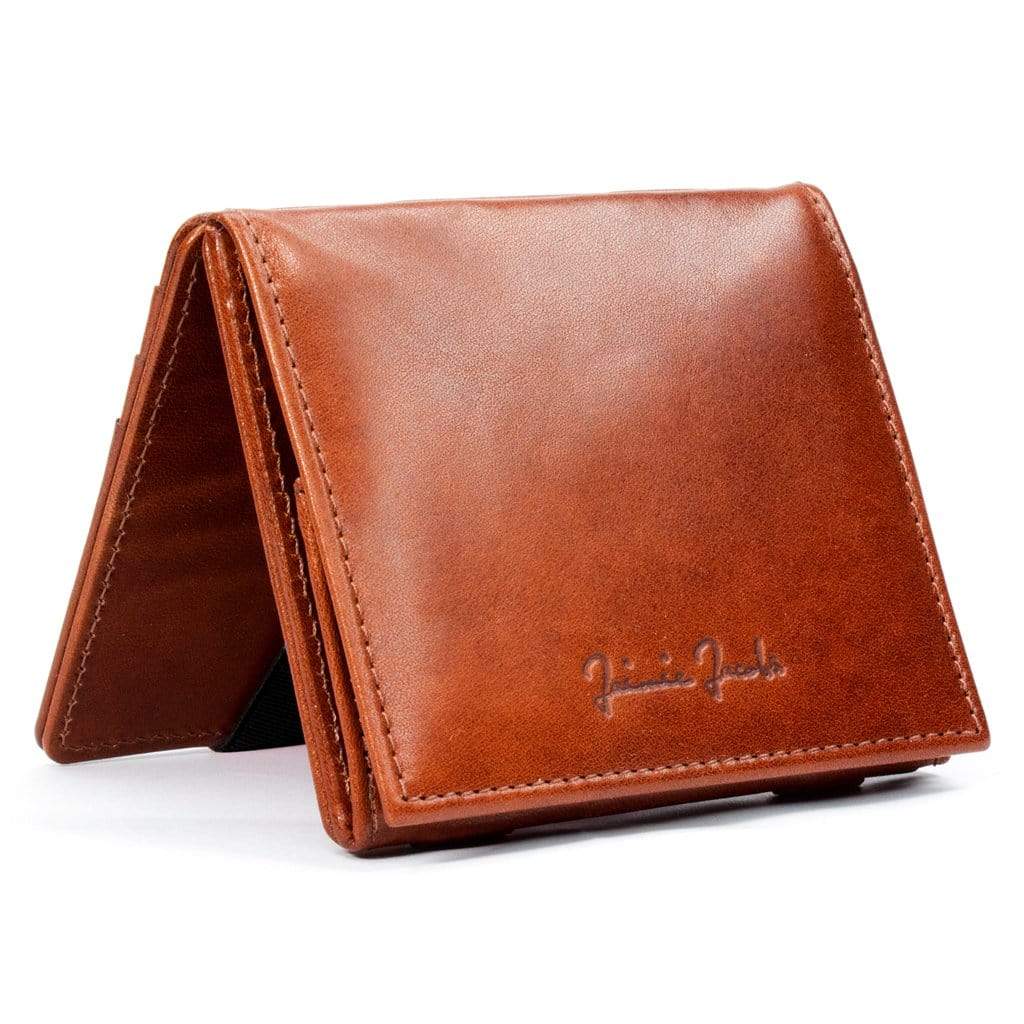 Jaimie Jacobs Geldbeutel Portemonnaie Dark Brown Flap Boy - Magic Wallet with Coin Pocket Flap Boy Magic Wallet with Coin Pocket Genuine Leather