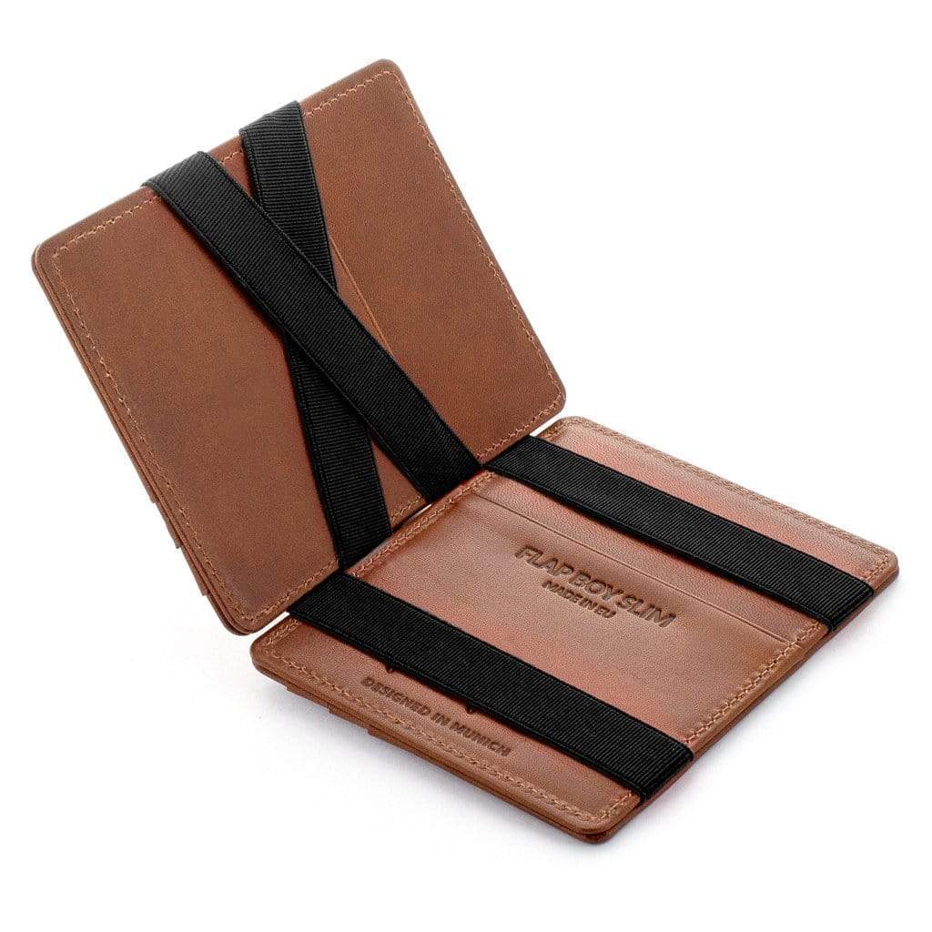 Jaimie Jacobs Geldbeutel Portemonnaie Dark Brown Flap Boy Slim - Magic Wallet without Coin Pocket Flap Boy Slim Magic Wallet without coin pocket