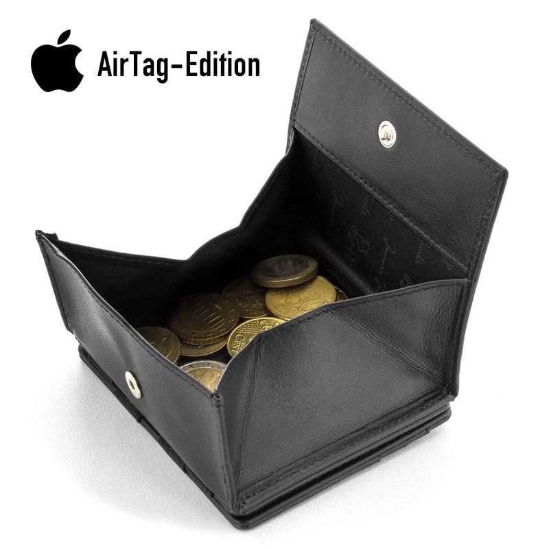 DONBOLSO Porte Carte Air, Portefeuille pour Hommes avec Poche AirTag  d'Apple, Mince Portefeuille Airtag de Crédit en Cuir Véritable, Airtag  Wallet sans Poche à Monnaie