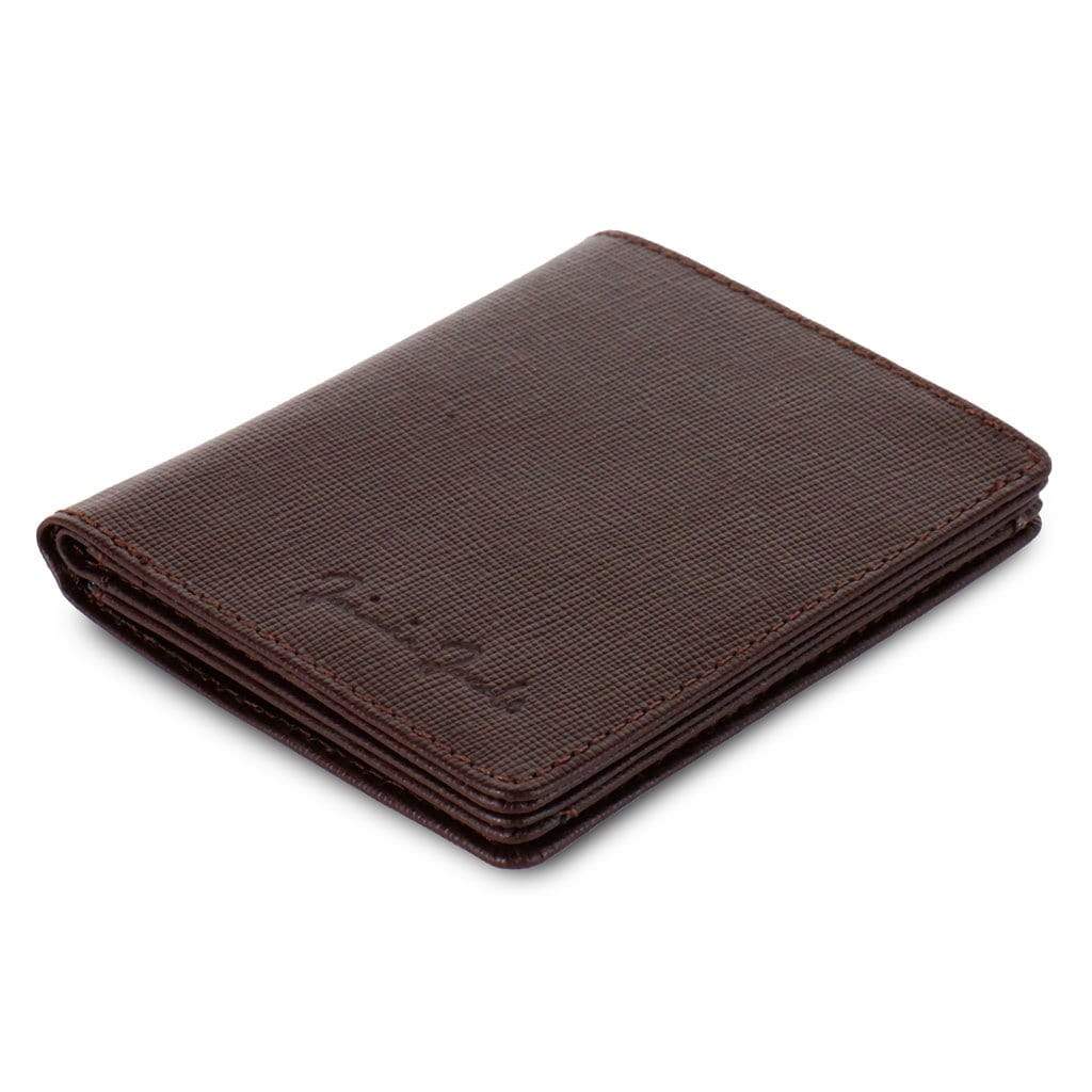 Jaimie Jacobs Geldbeutel Portemonnaie Saffiano Brown Slimstar - slim wallet with large coin pocket Slimstar slim wallet with big coin pocket